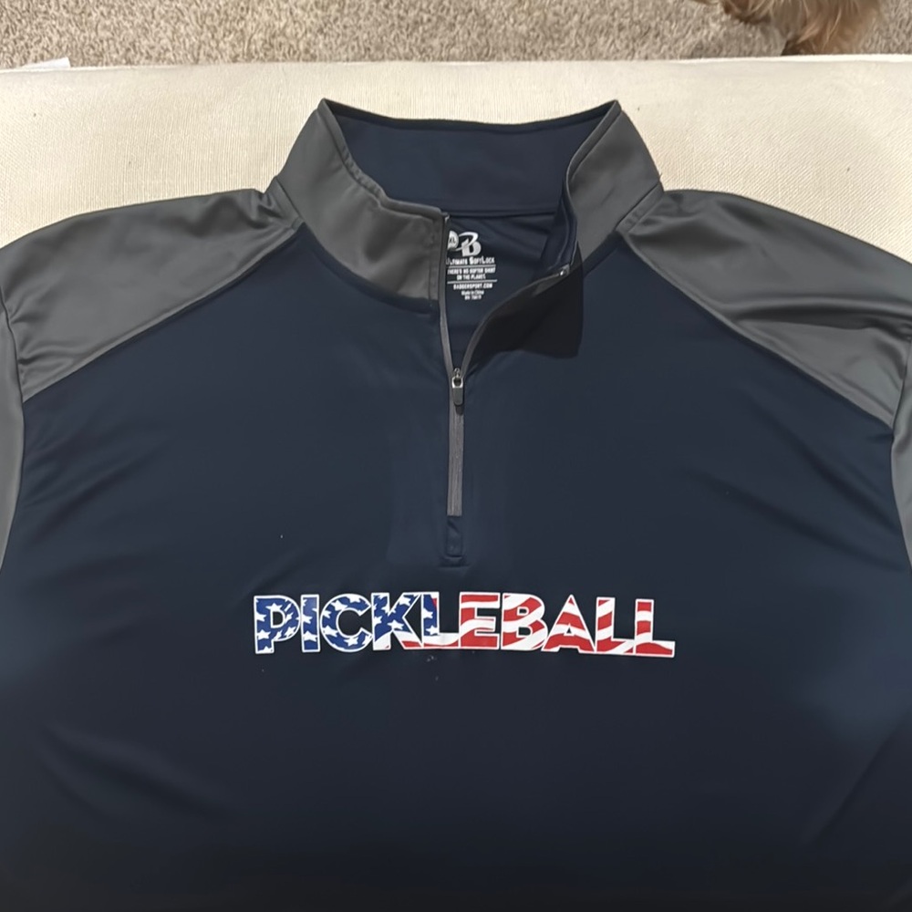 Pickleball Navy and Gray Quarter-Zip Pullover size 2XL